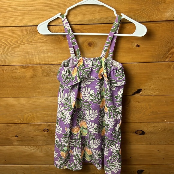 Pataloha Dress Med Worn Wear Purple Acai Tropical Cover Up Ruffle Strappy Mini - Picture 8 of 9